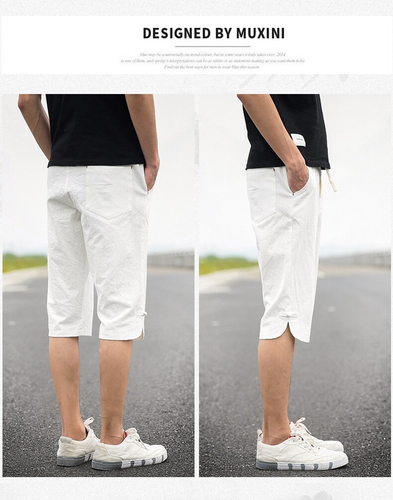 Summer Casual Loose Beach Men's Cropped Pants