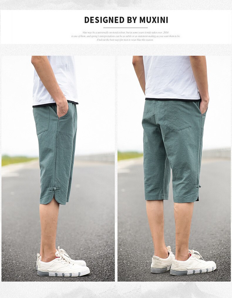 Summer Casual Loose Beach Men's Cropped Pants