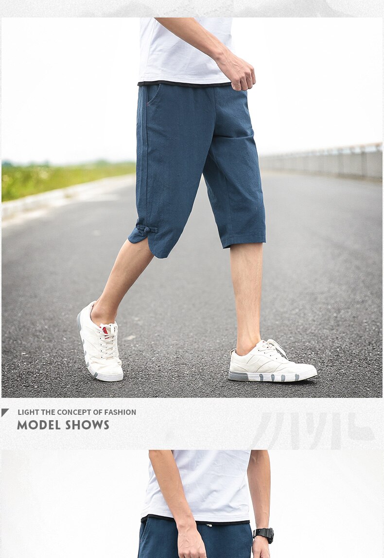 Summer Casual Loose Beach Men's Cropped Pants