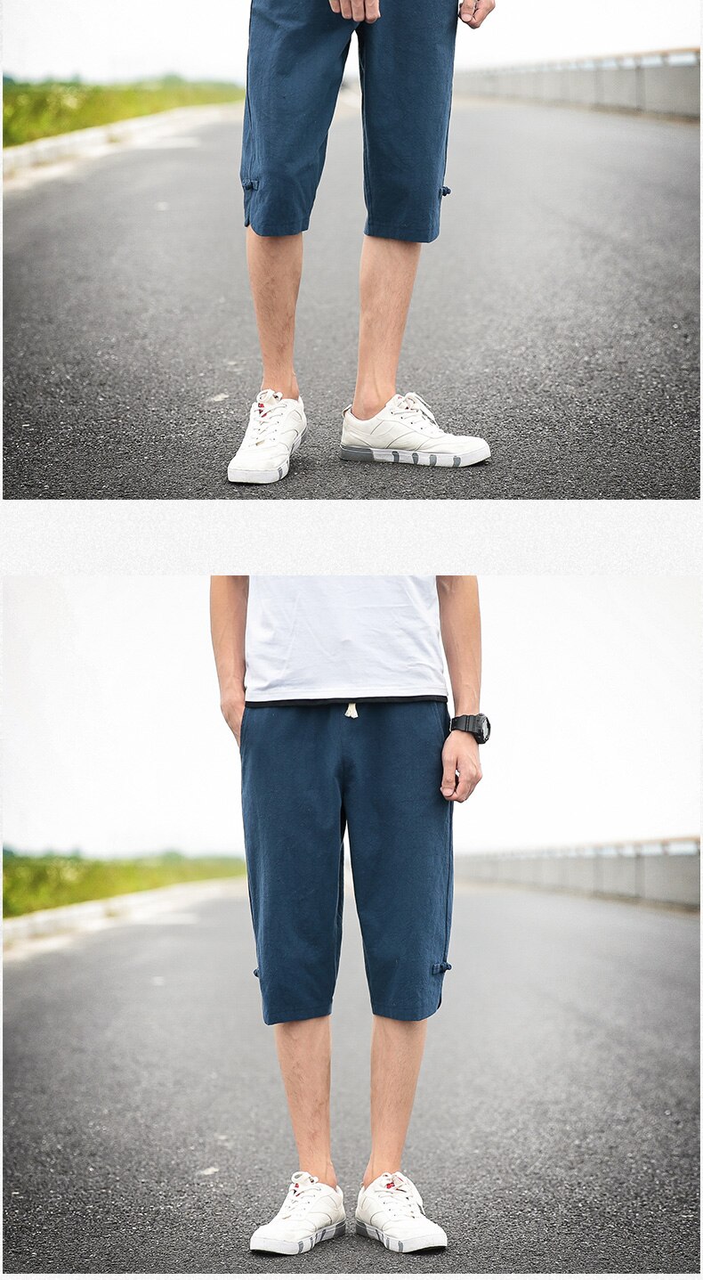 Summer Casual Loose Beach Men's Cropped Pants