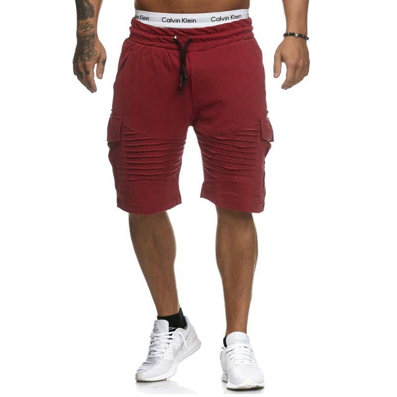 Men's pleated lace-up shorts in various colors