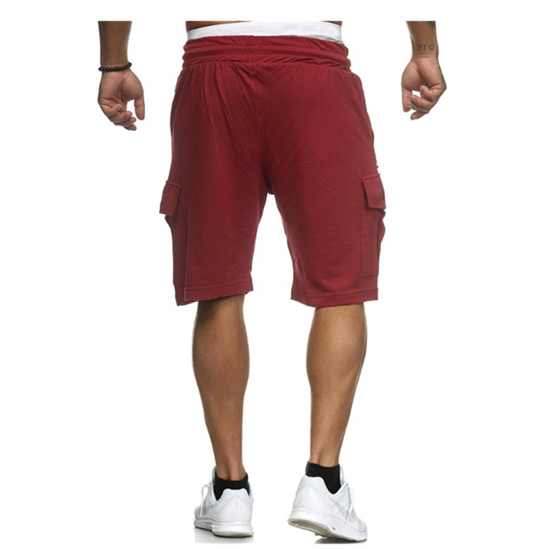 Men's pleated lace-up shorts in red