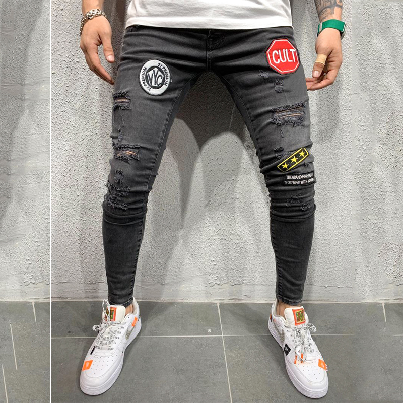 Ripped Embroidered Jeans Image 4