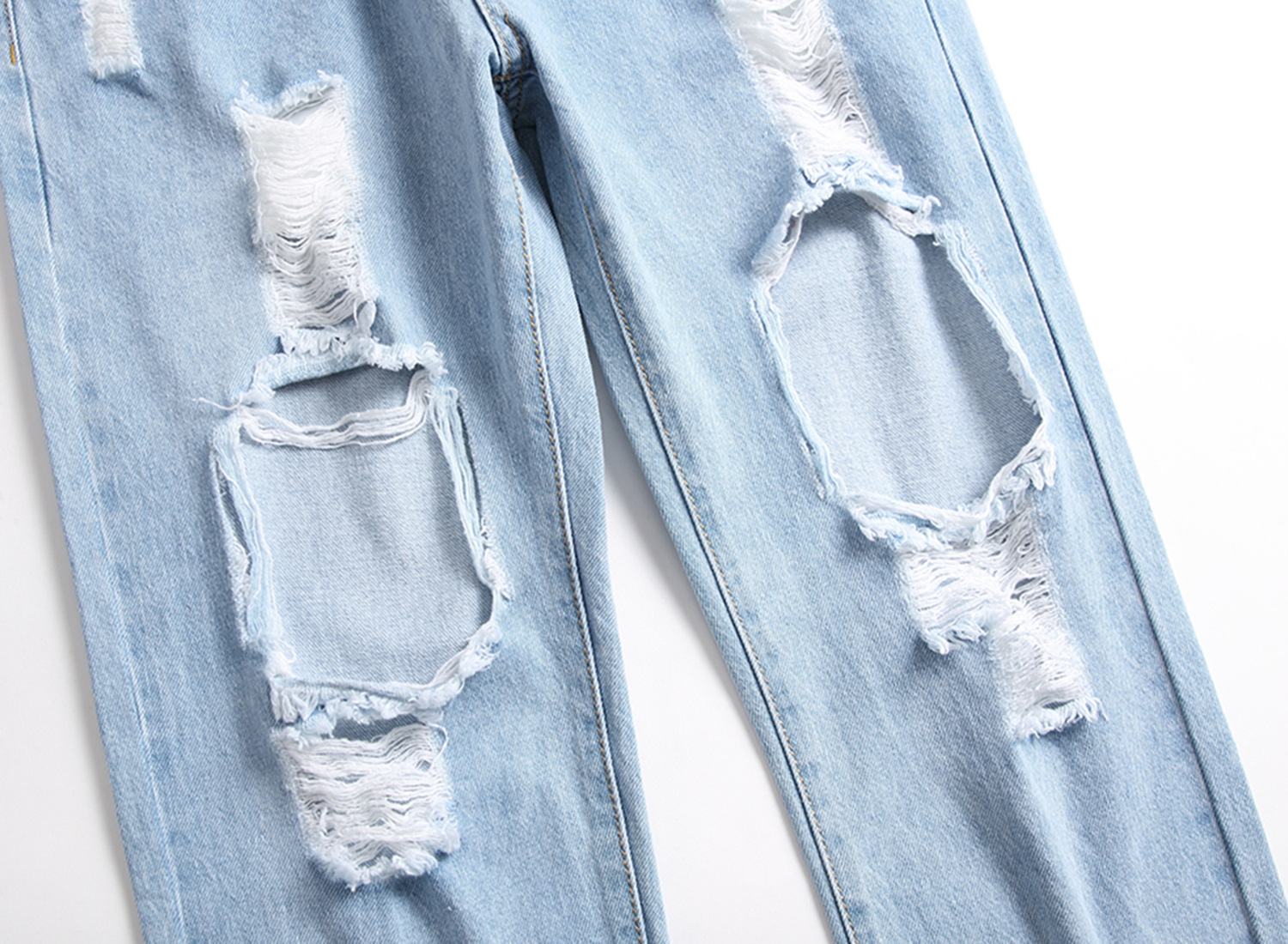 Vaqueros rotos azul claro para hombre