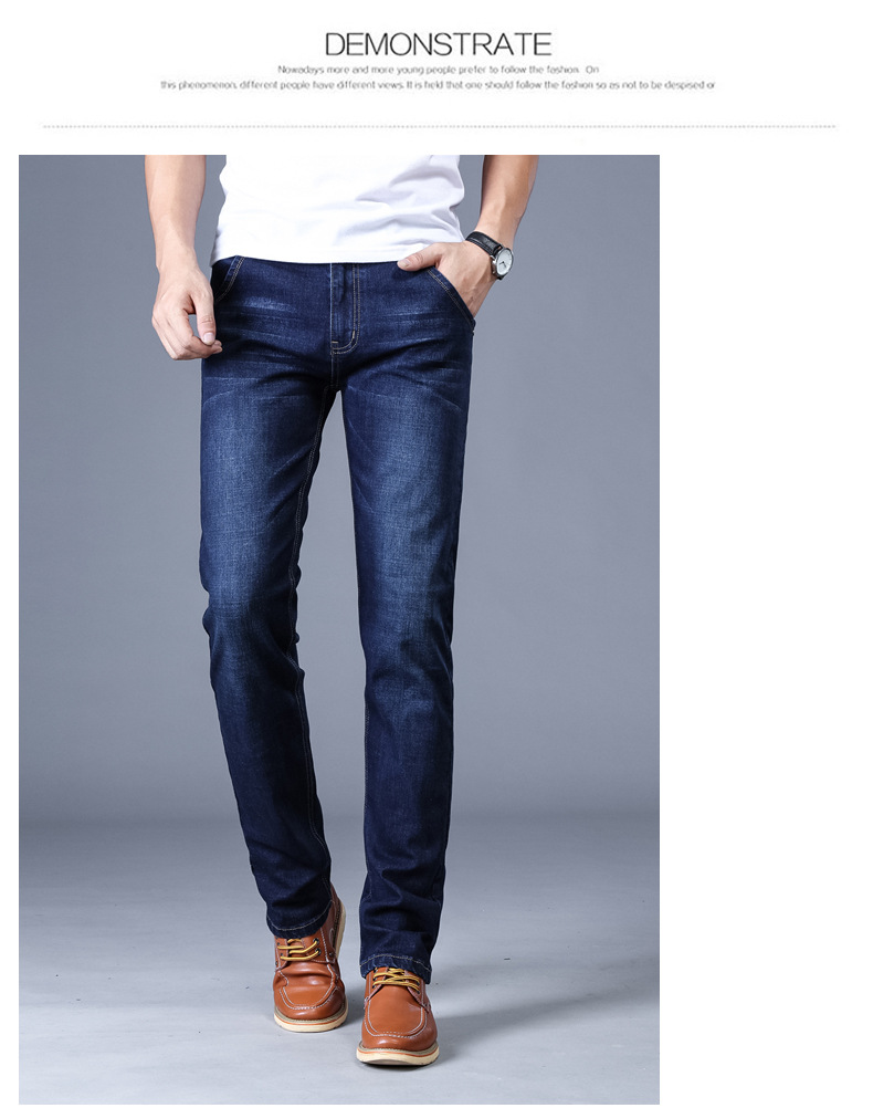 Denim Men's Straight Stretch Pants