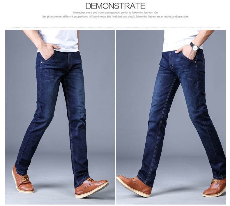 Denim Men's Straight Stretch Pants