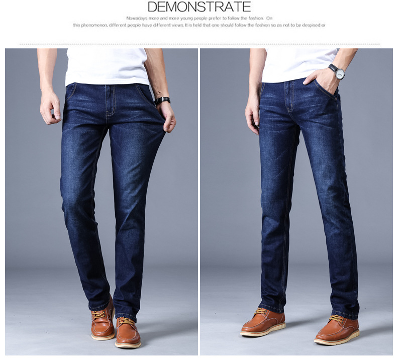 Denim Men's Straight Stretch Pants