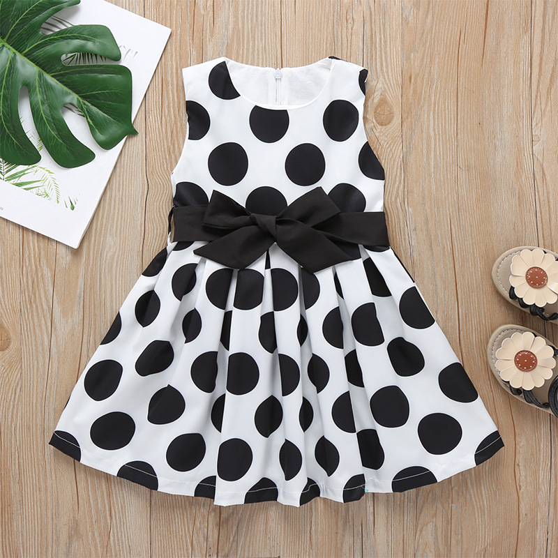 Girls' Polka Dot Bow A-Line Skirt