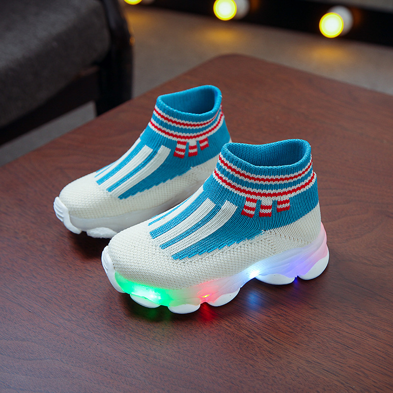 Children's LED light breathable sneakers image 1