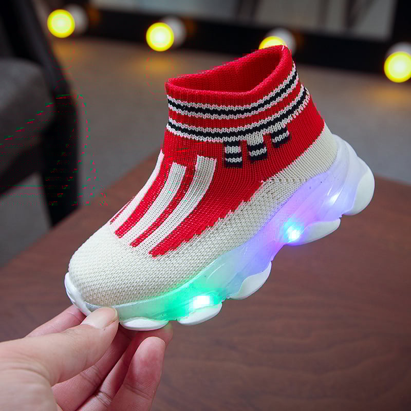 Children's LED light breathable sneakers image 4