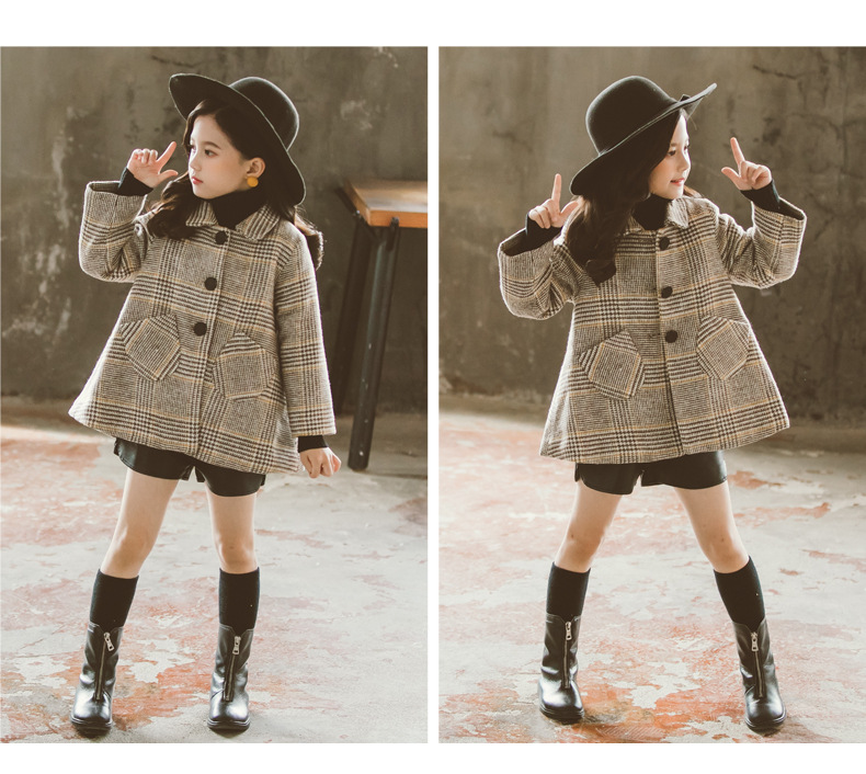 Children's Houndstooth Jacket - Khaki