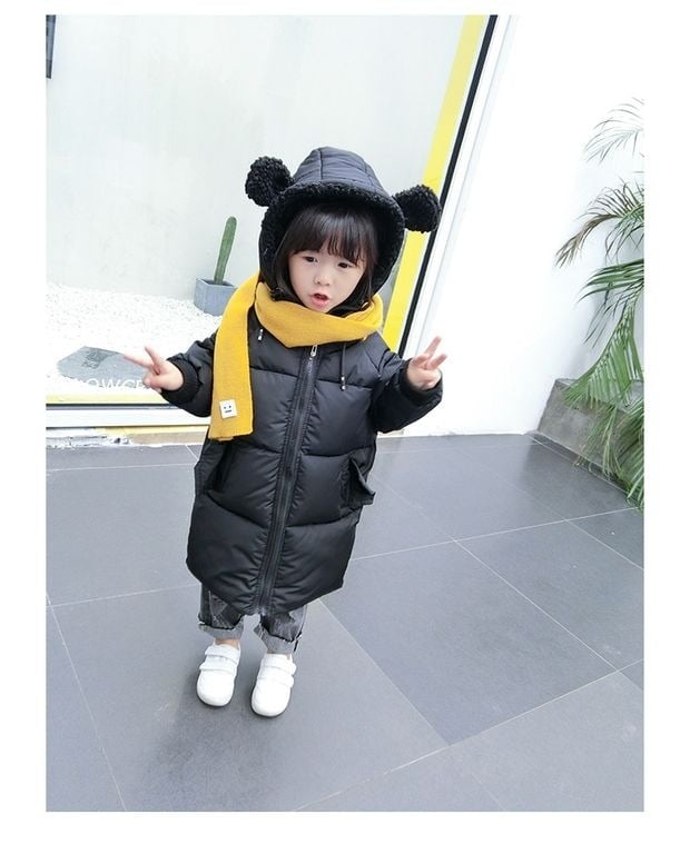 Children's Mid-Length Down Padded Jacket - Yellow