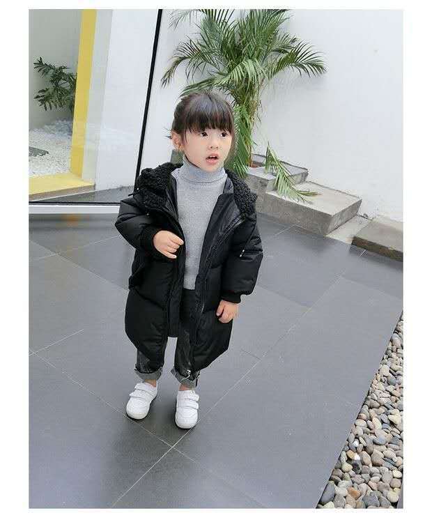 Children's Mid-Length Down Padded Jacket - Hooded Style
