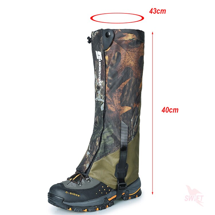 500D Oxford Cloth Camouflage Snow Gaiters - Front View