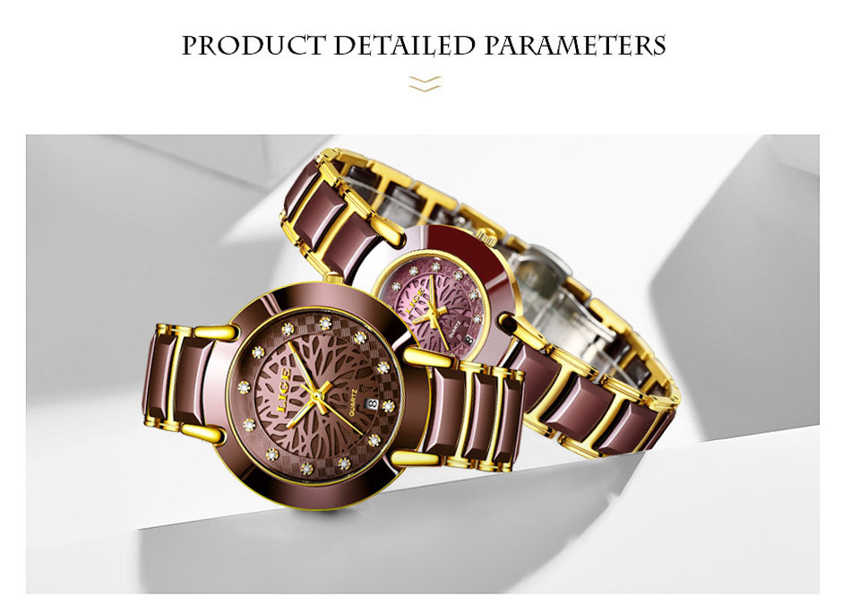 Couple Imported Movement Ceramic Watch Style B