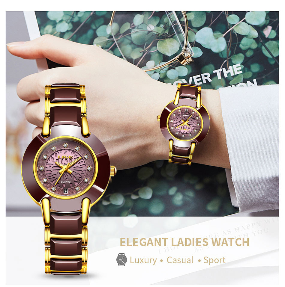 Couple Imported Movement Ceramic Watch Style D