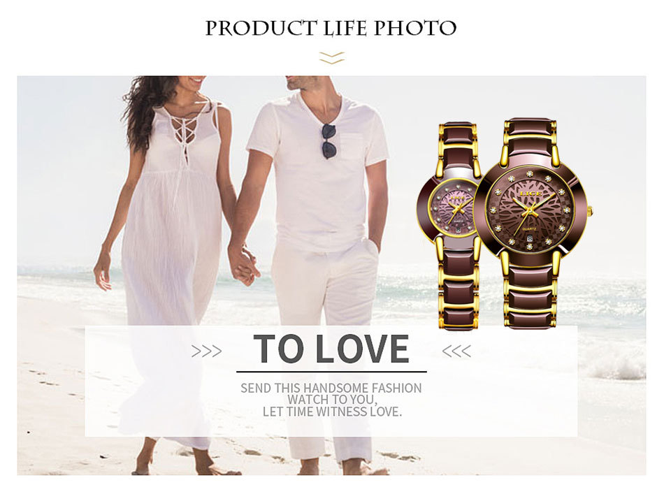 Couple Imported Movement Ceramic Watch