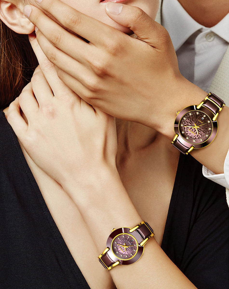 Couple Imported Movement Ceramic Watch