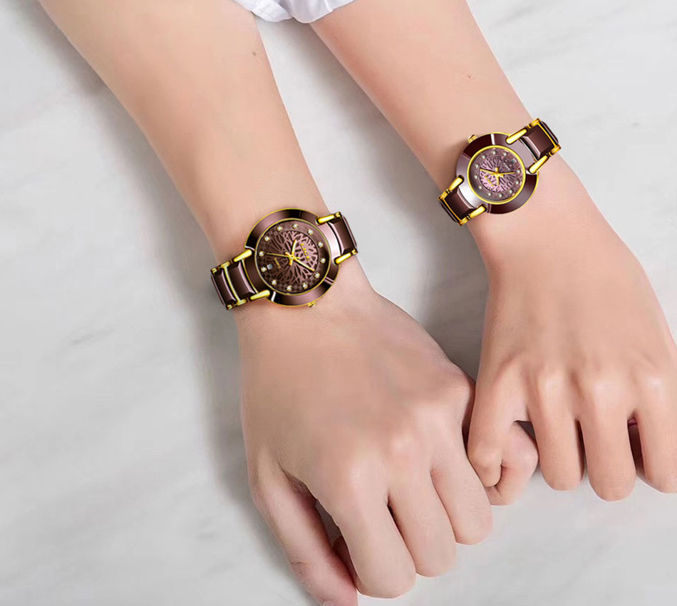 Couple Imported Movement Ceramic Watch