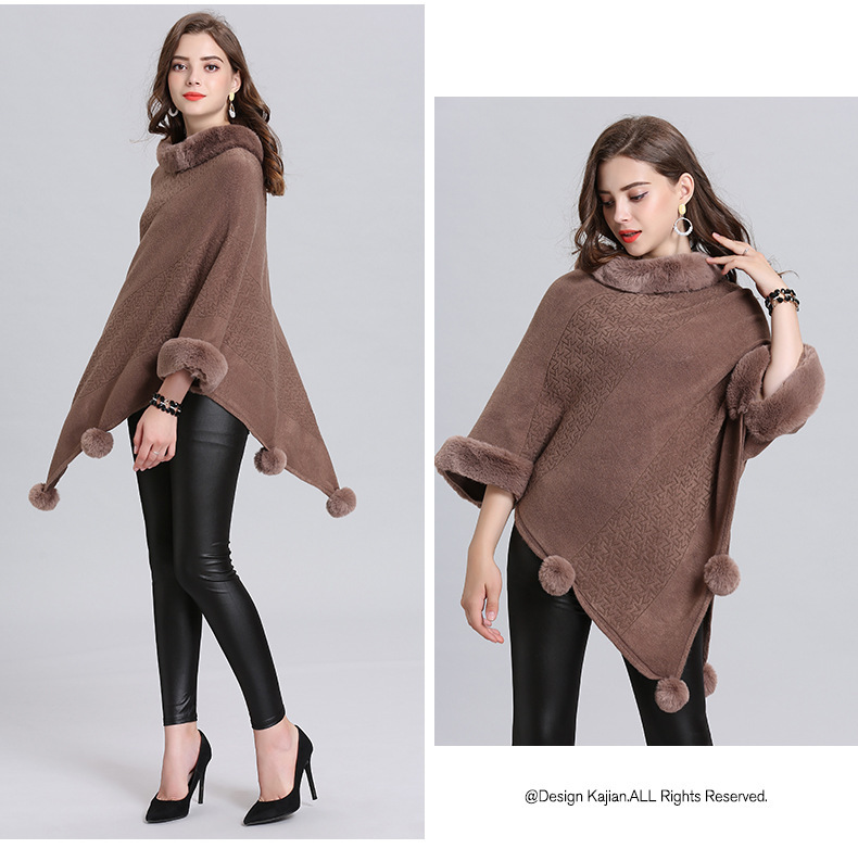 Fox Fur Collar Jacquard Pullover 1