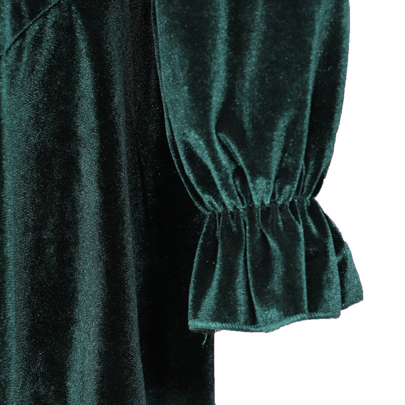 Damenmode Langarm V-Ausschnitt Kleid Bild 2