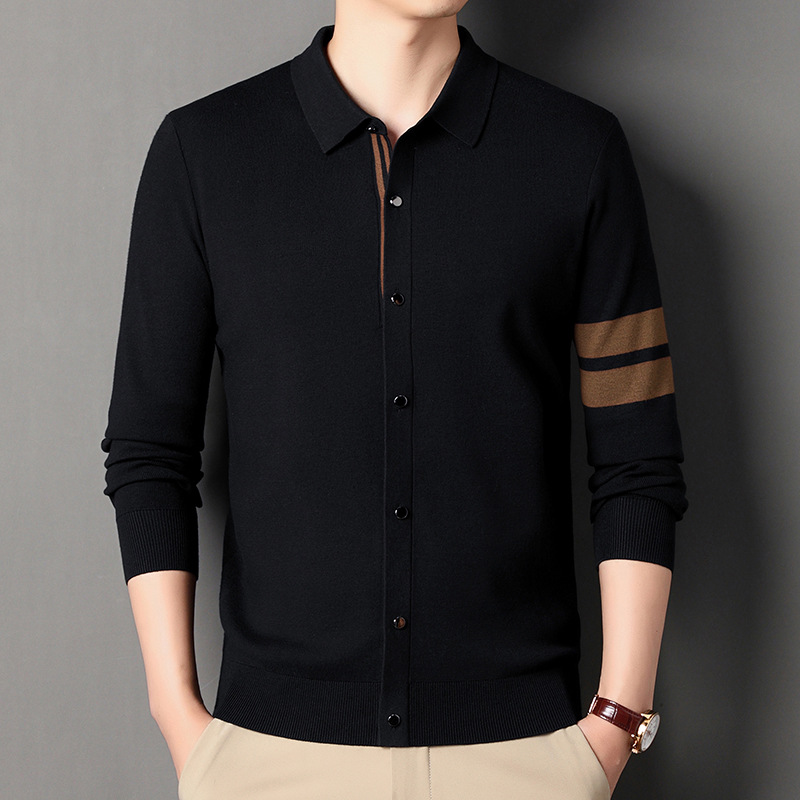 Lapel Long-sleeve Cardigan Sweater Image 6