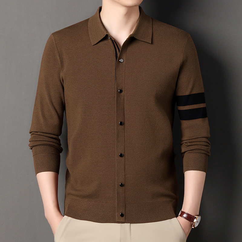 Lapel Long-sleeve Cardigan Sweater Image 7