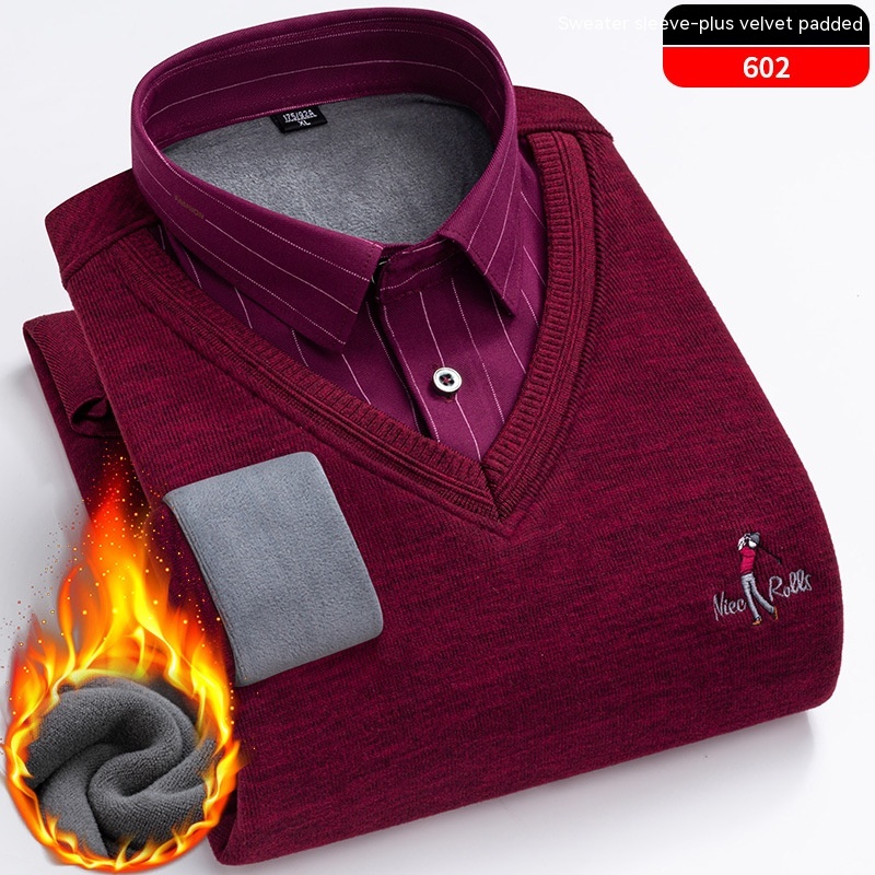 Men's Knitted False Two Pieces Warm - Image 1