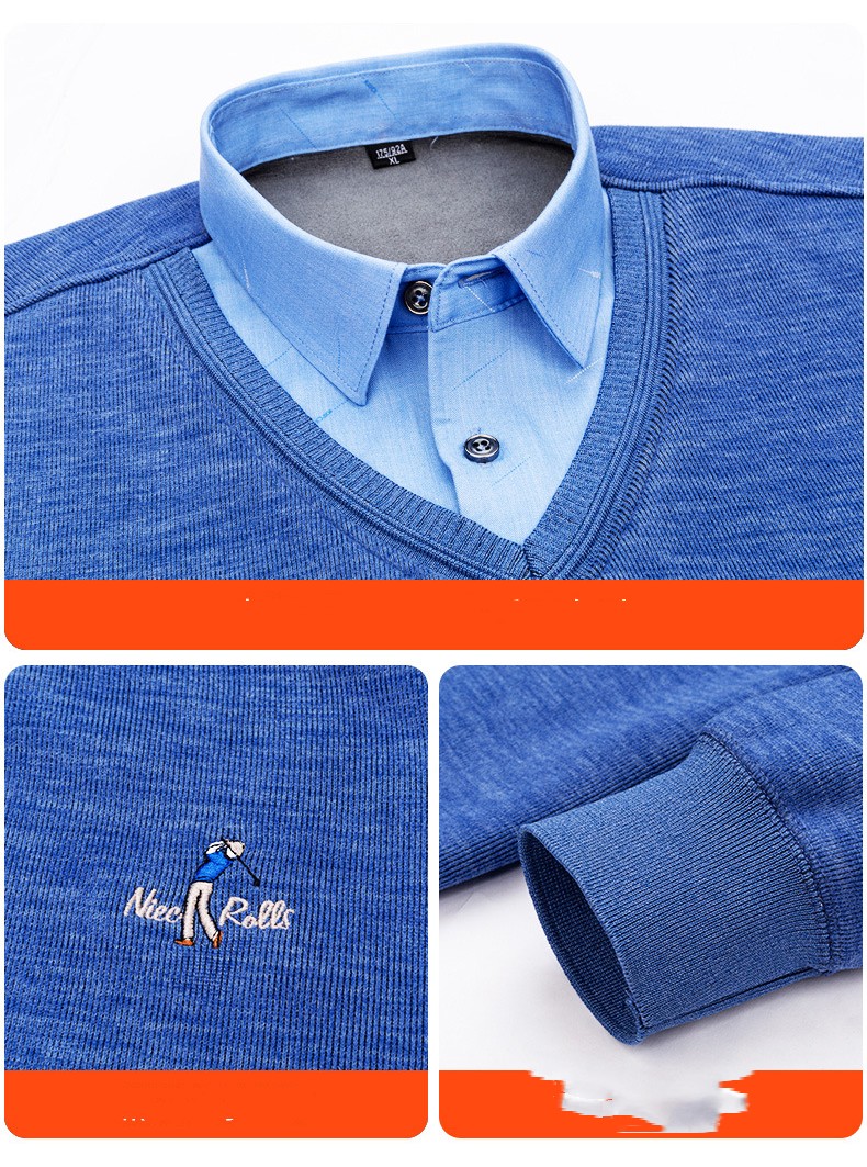 Men's Knitted False Two Pieces Warm - Image 2