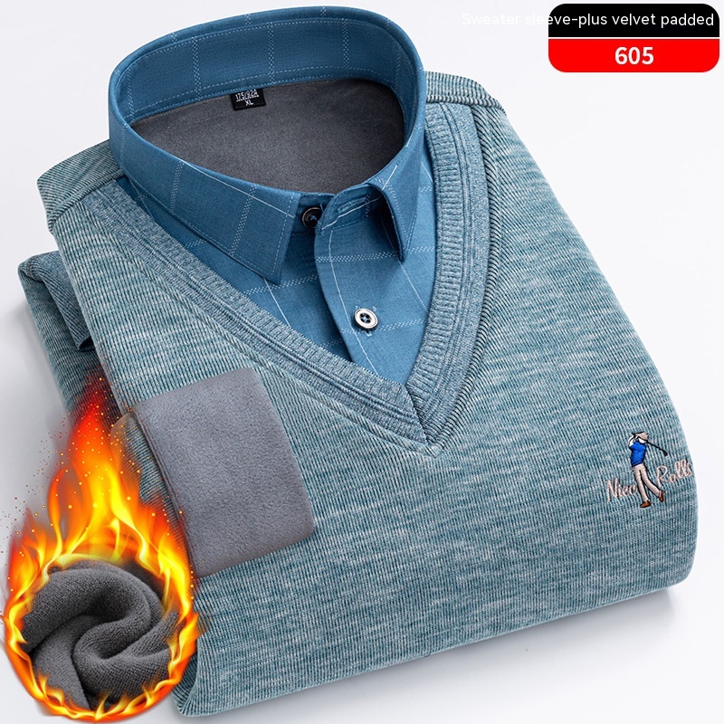 Men's Knitted False Two Pieces Warm - Image 3