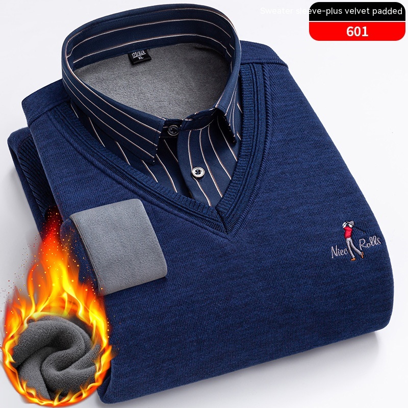 Men's Knitted False Two Pieces Warm - Image 6