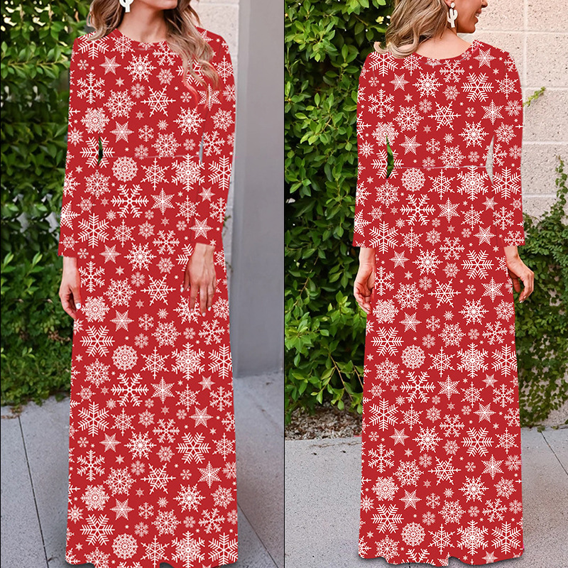 Women's Christmas Printed Dress Image 1