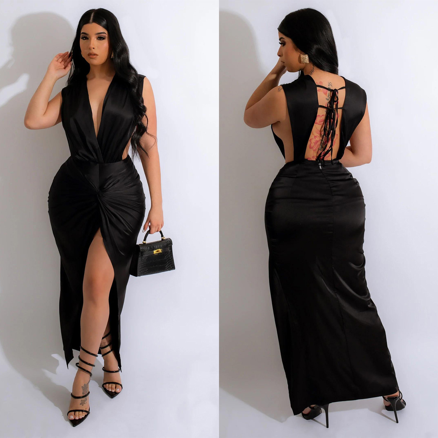 Women's V-neck Dress Image 7