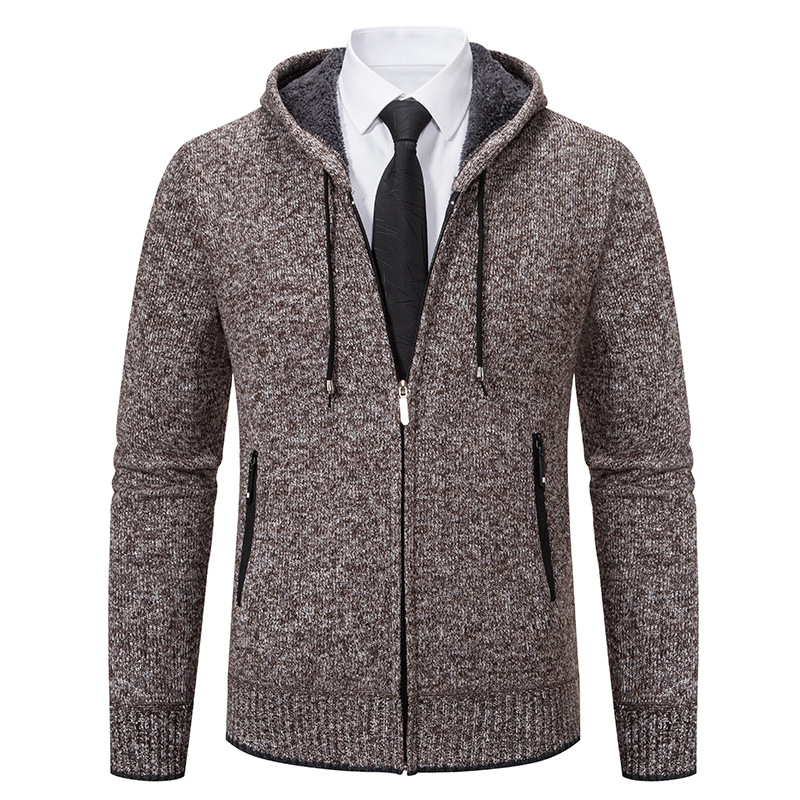 Men's Solid Color Cardigan Sweater - Image 2