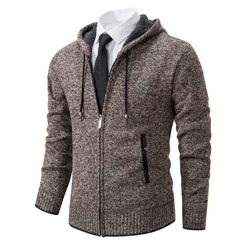 Men's Solid Color Cardigan Sweater - Image 3