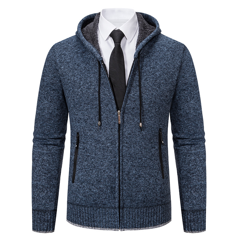 Men's Solid Color Cardigan Sweater - Image 4