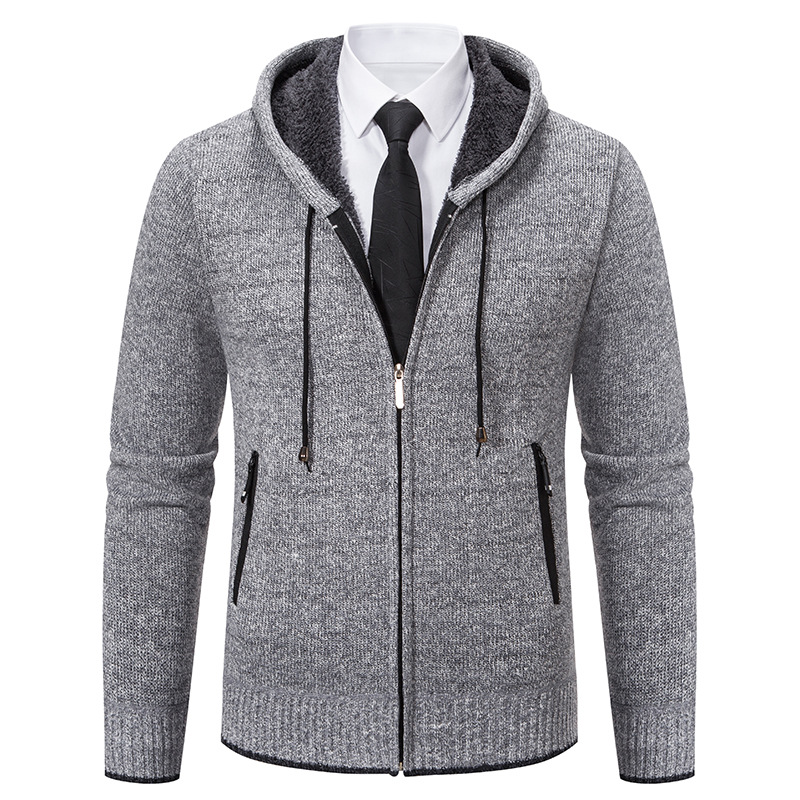 Men's Solid Color Cardigan Sweater - Image 5