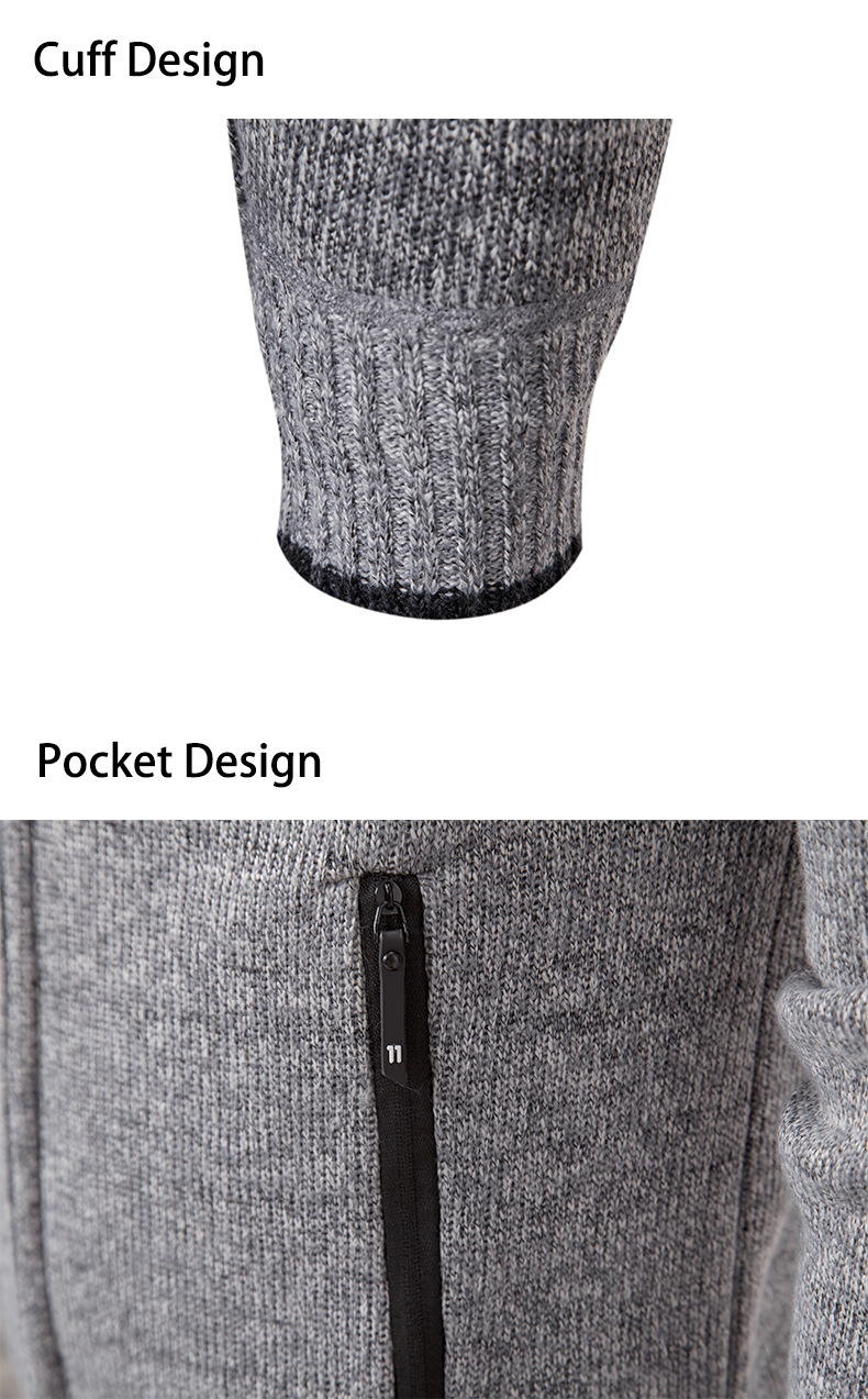 Men's Solid Color Cardigan Sweater - Image 8