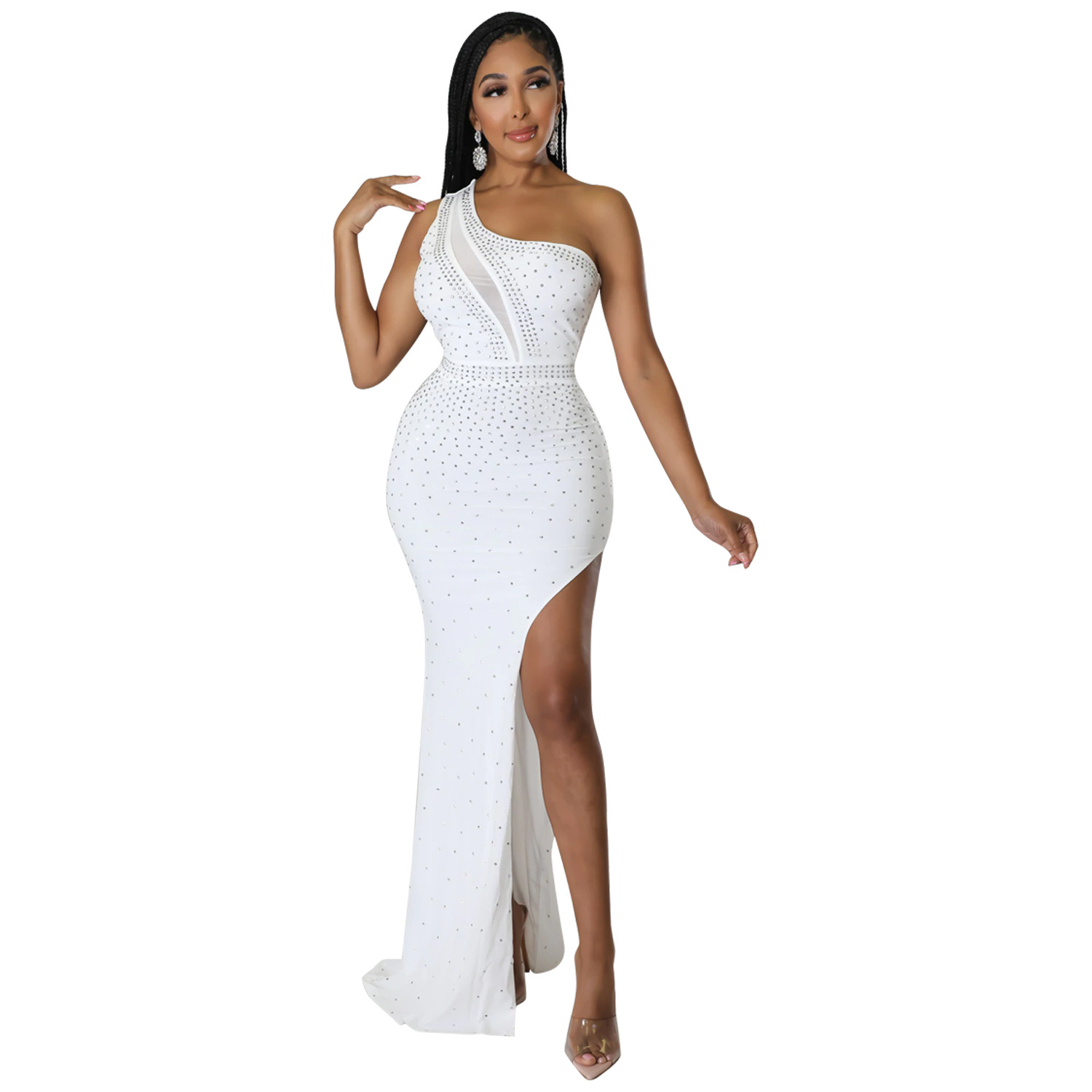 Women's One-piece Rhinestone Dress Image 4