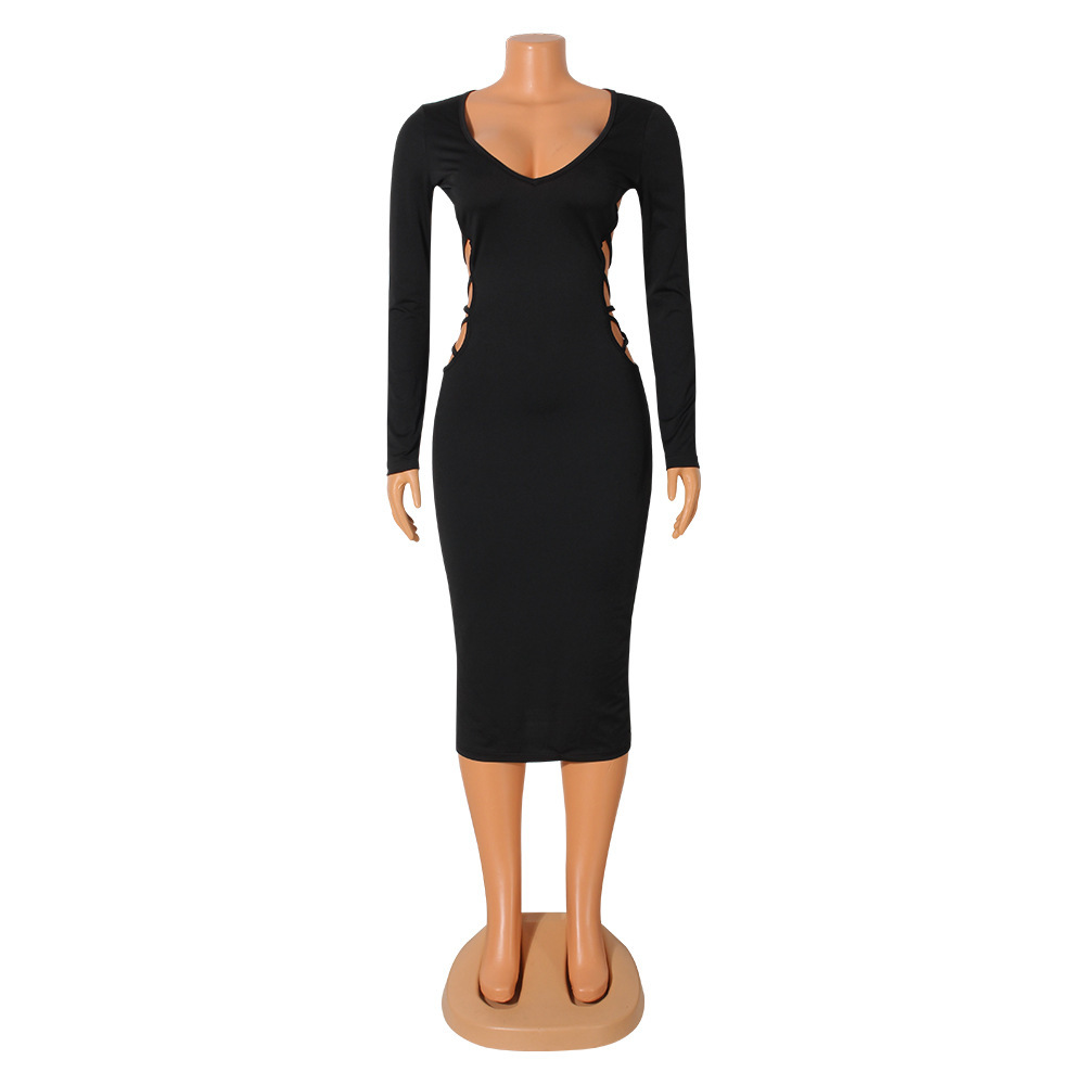 Hollow Out V-neck Dress Lifestyle