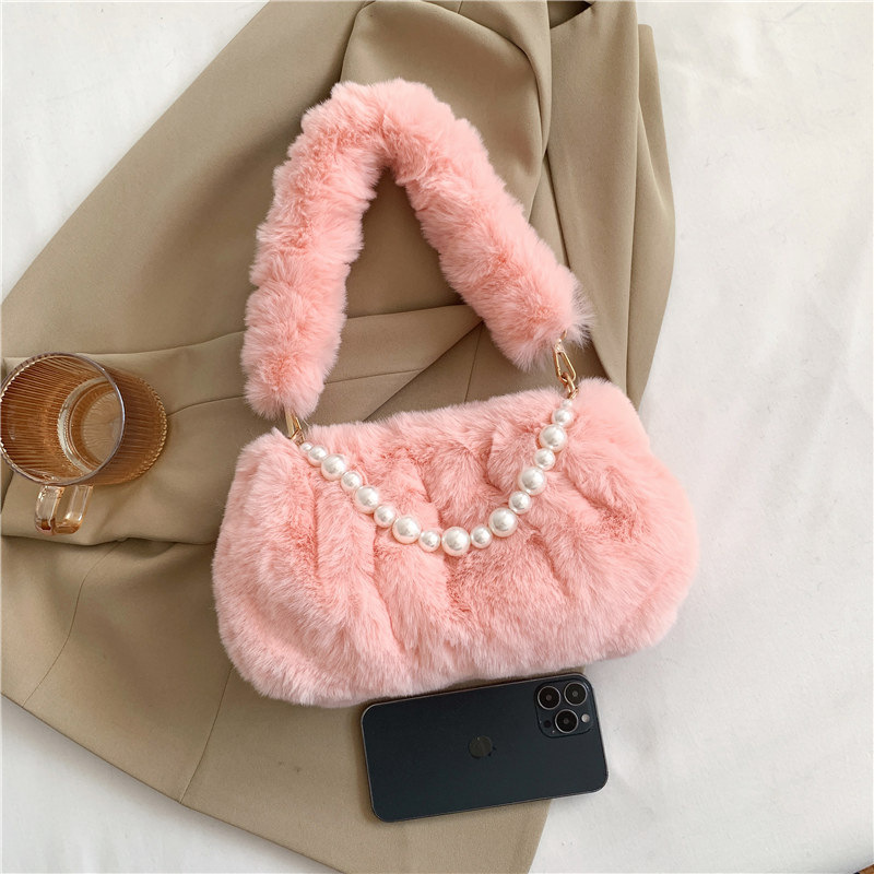Fashion Pearl Pleated Shoulder Bag