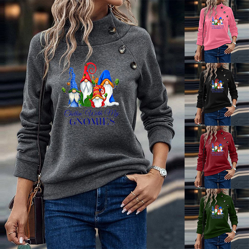 Cartoon Round Neck Christmas Sweatshirt 7