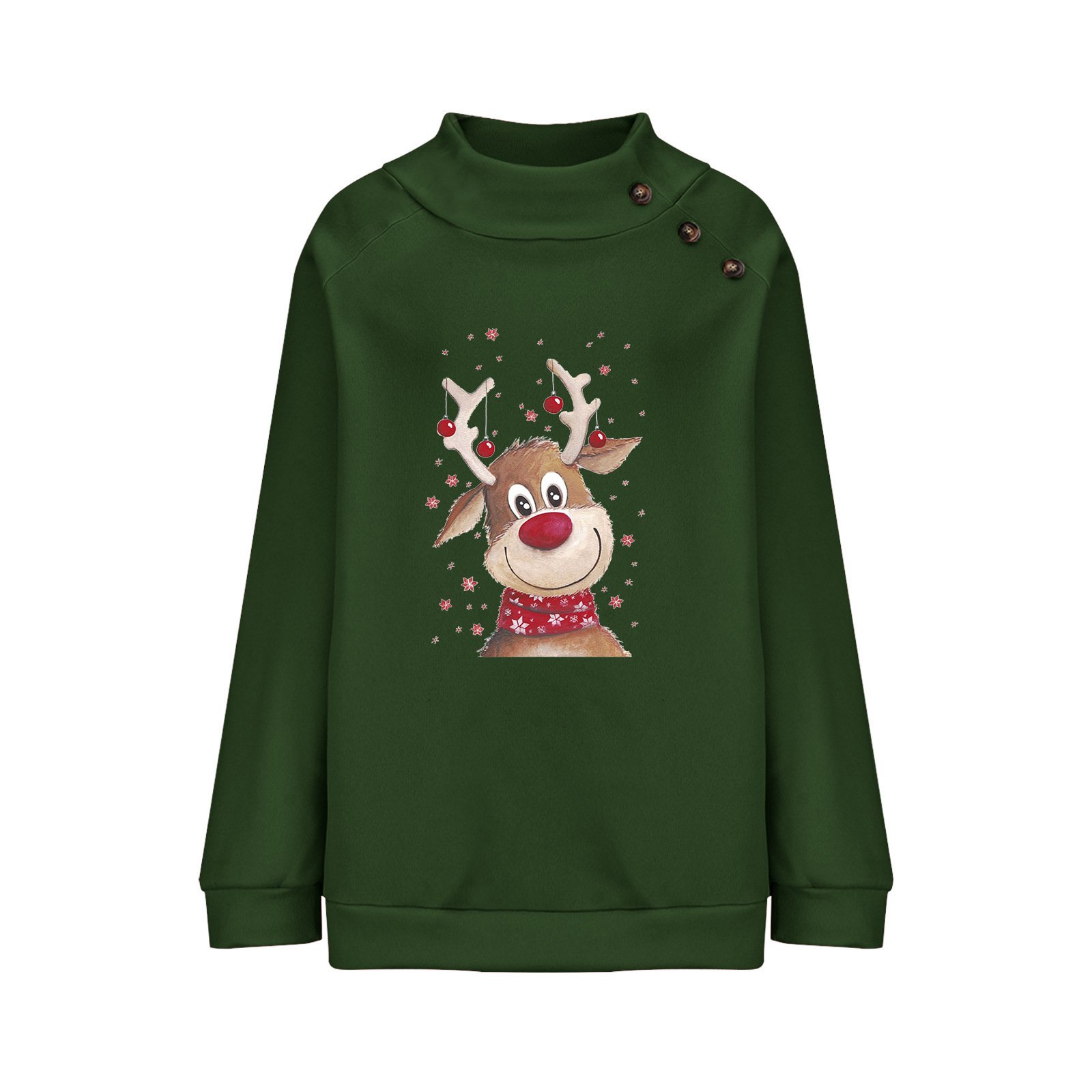 Fawn Christmas Loose Long Sleeve Sweatshirt - Image 5