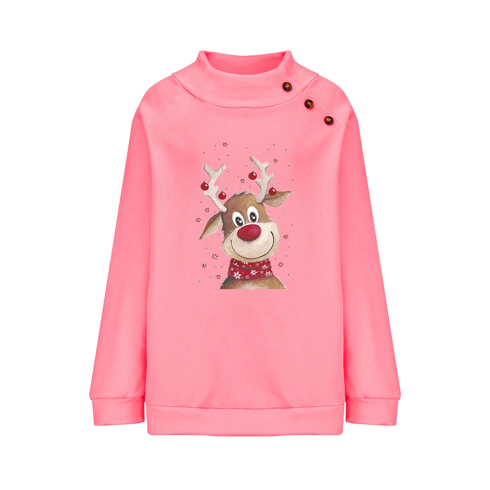Fawn Christmas Loose Long Sleeve Sweatshirt - Image 6