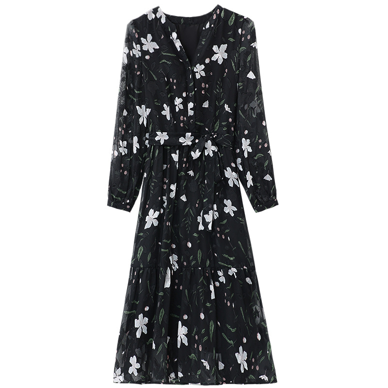 French Style Chiffon Floral Dress Image 6