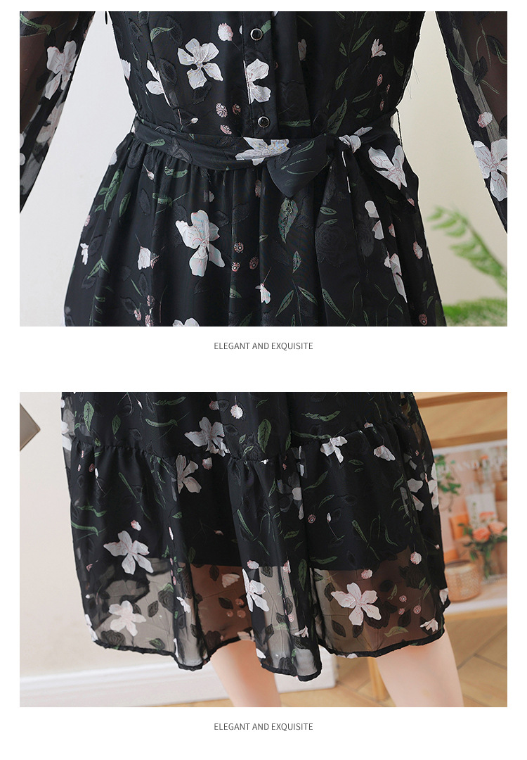 French Style Chiffon Floral Dress Image 9