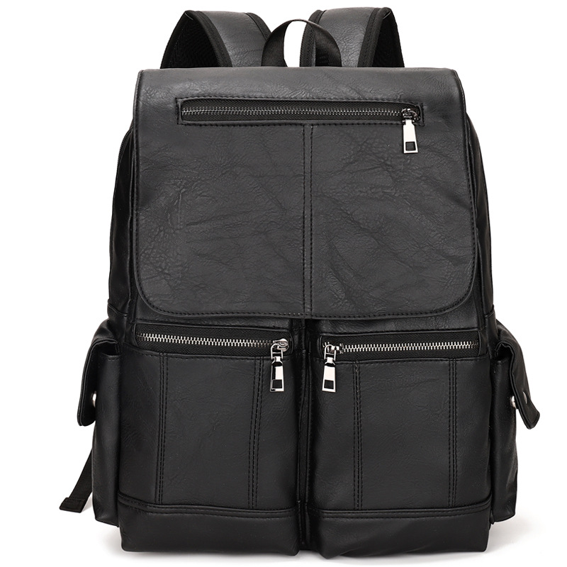 Men's Computer Bag Vintage Canvas Backpack - Open view
