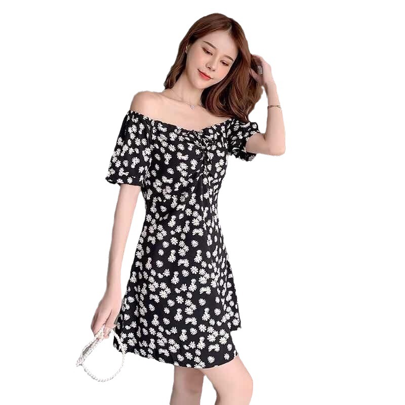 Slim-fit Off-shoulder Floral Dress Image 1