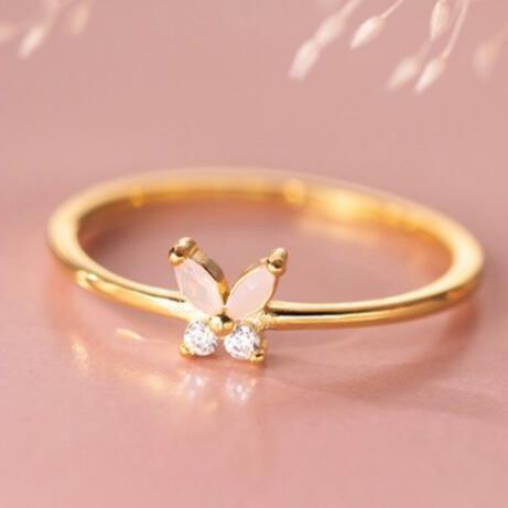 S925 Silver Korean Style Simple Rhinestone Ring Image 2