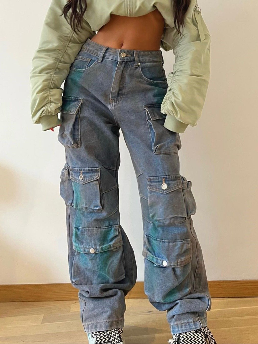 Women's Low Waist Denim Overalls Image 3
